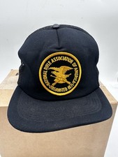 Vintage 1980s NRA National Rifle Assn. Truckers Black Snapback Hat Mesh Cap