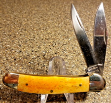 Rough Rider RR041, Orange Smooth Bone Copperhead, 3-3/4", 2-Blades, NEW, 2000