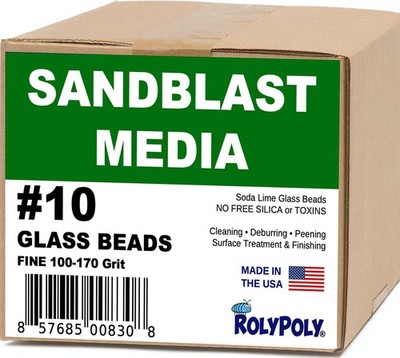 Sandblasting Media Glass Beads #10 (10 LBS) 100-170 Grit for Sandblaster Abra...