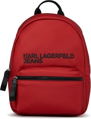 KARL LAGERFELD JEANS Women's Essential Nylon Backpack, Pompeian Red, One size