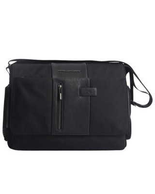 Laptop Bag Piquadro Ca1592br Crossbody Bag Unisex Leather Black