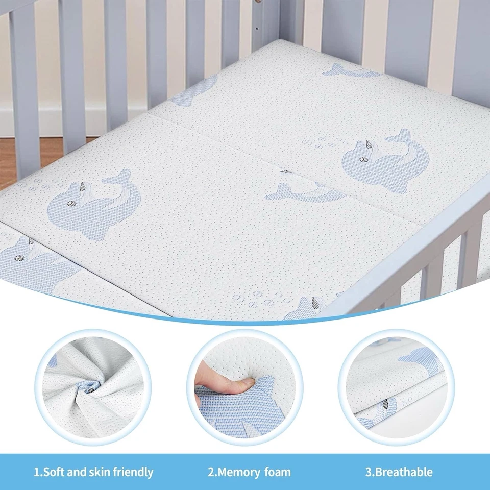 Colchón Triple Pack and Play,38"x26" N 38x26, Colchón Plegable Blanco-4  Foto 3 de 4