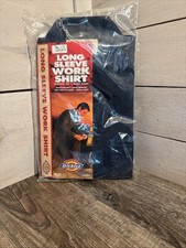 NEW Dickies Long Sleeve Work Shirt Scotchguard 15 1/2 Neck 32/33 Sleeve Blue M