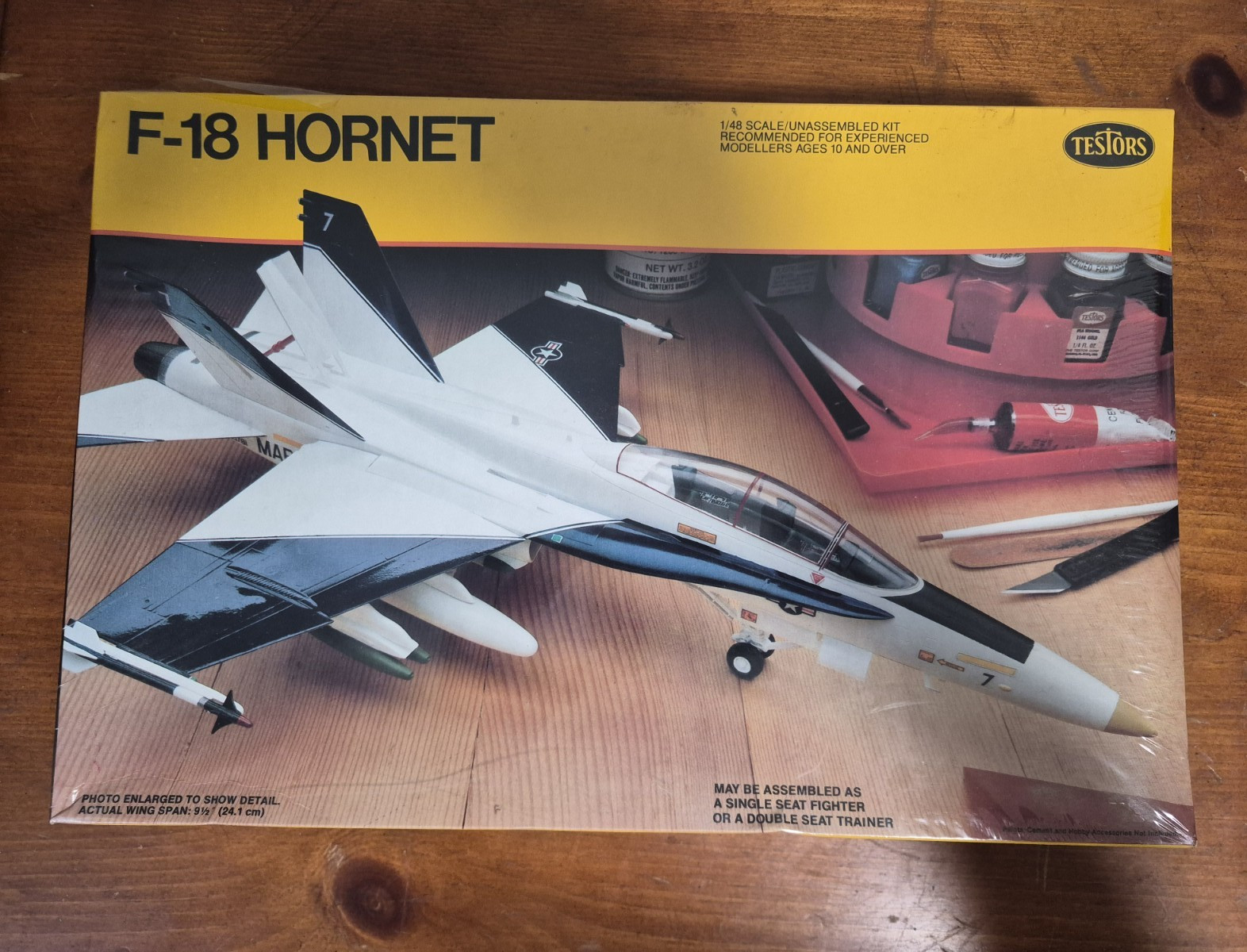 Testors F/A-18 Hornet 1:48 Plastic Airplane Kit Snap-Together Unassembled 684