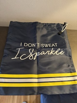 I Don t Sweat I Sparkle Drawstring Gym Bag Backpack 12.5  x 14.5  NEW
