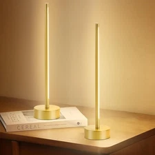 Cordless LED Table Lamp Set of Two, Battery Operated Portable Desk Lamp,Dimma...