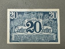 🇦🇹 Austria Linz Notgeld 20 Heller 1920 Emergency Banknote
