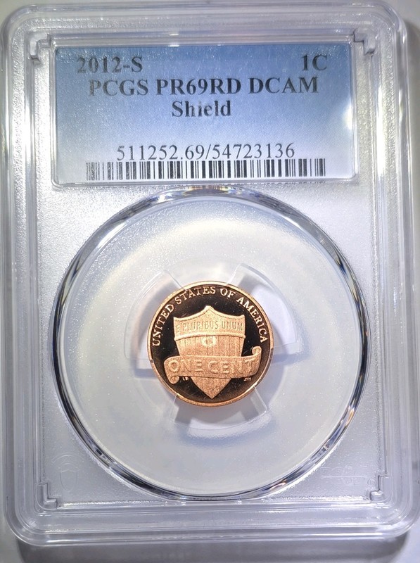 2012-S Lincoln Shield Small Cent PCGS PR69 RD DCAM Proof Copper Coin