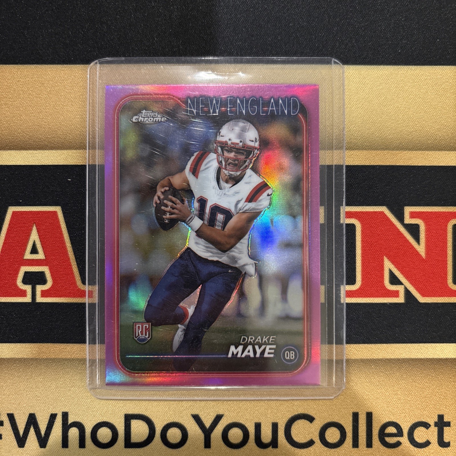 2024 Topps Chrome - Drake Maye Pink Refractor (RC) #203 NE Patriots