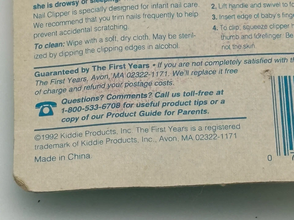 The First Years Baby Nail Clipper 3202 Vintage 1992 Sealed - Image 4 of 4