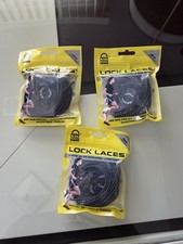 Lot of 3 Bags Lock Laces Elastic Adjustable Tie Shoelaces 2 Pairs Each Black
