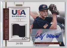2012 USA Baseball National Team 15U Jersey Signatures 14/99 Coby Weaver Auto 0v1
