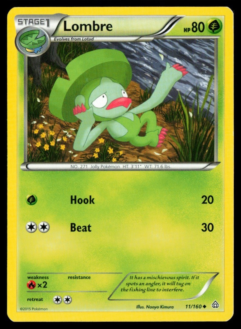 2015 XY - Primal Clash Lombre #11 Non Holo Pokemon Card