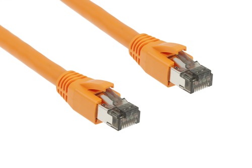 CAT8 Shielded Ethernet Patch Cable, 40Gbps, Snagless, 25 ft, Orange - 第 1/7 張圖片