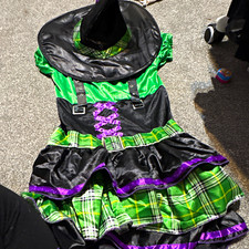 10/12 Green Witch Halloween Fancy Dress Costume Dress, Complete Outfit One Size