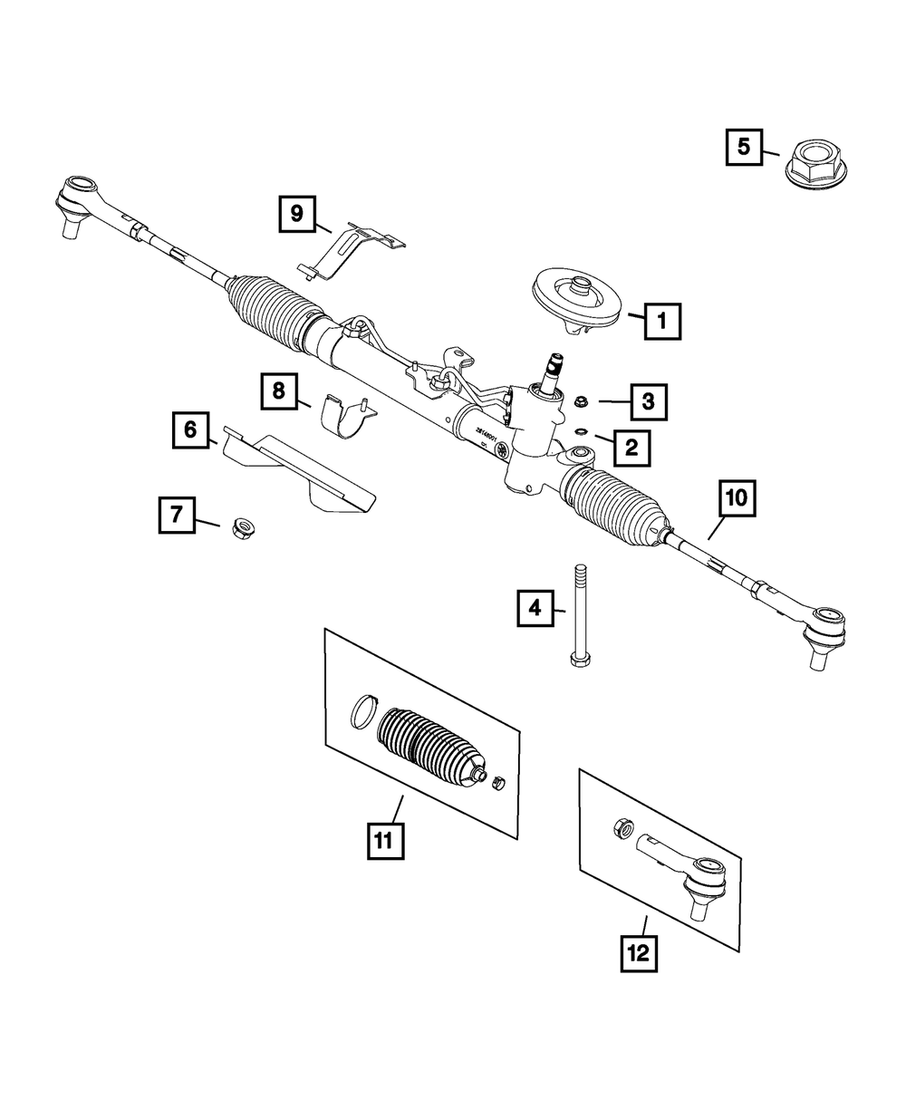 Genuine Mopar Outer Tie Rod End Right 68267929AA