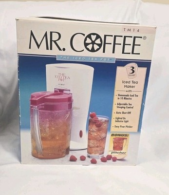 Mr Coffee 3 Quart Iced Tea Maker with Bonus Extra Pitcher TM14 Red White