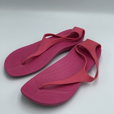 Crocs Pink Sandals Strappy Thong Size 9 Women s Comfort Summer