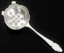 Sterling Silver Tea Strainer, Cooper Brothers & Sons Ltd, Sheffield 1958