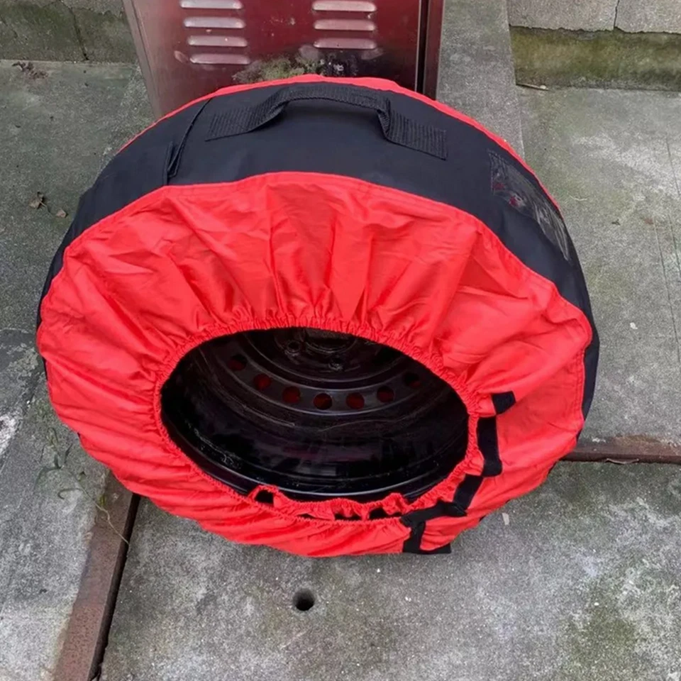 Cubierta de neumático de repuesto ajustable para automóvil Bolsa de almacenamiento de rueda de neumático de invierno apta para 15-20 pulgadas Foto 3 de 4