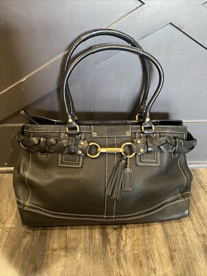 Coach 10531 Purse Hamptons Pebbled Leather Carryall Satchel Purse