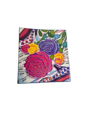 Lisa Frank Floral Music Notes 3 Ring Binder AS IS (READ)