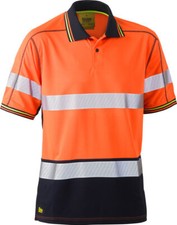 Bisley Warnschutz-Poloshirt HI VIS MESH atmungsaktives Cool-Mesh-Gewebe orange