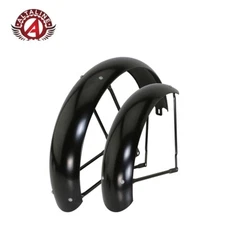 ALTALINE 20 X 4.00 FAT/CHOPPER STEEL BICYCLE CLASSIC STANDARD BLACK FENDER SET.
