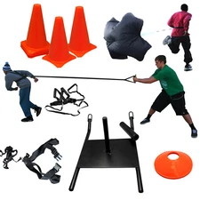 Strength TRAINING Kit - Power Sled  Parachute Disc Cones Dual Resistance Harness