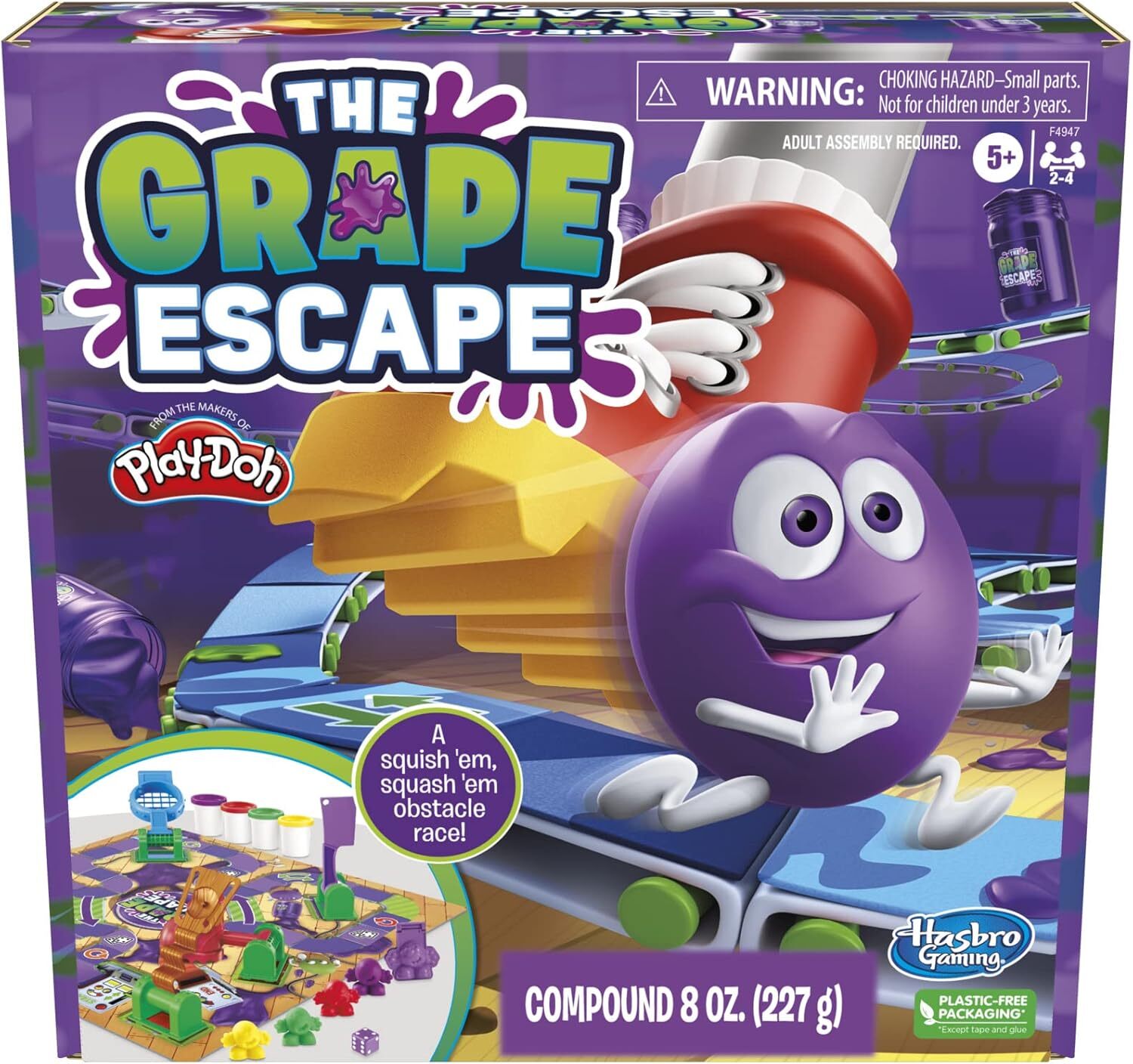 Hasbro Gaming Grape Escape Board Game for Kids Ages 5 and Up, Fun Family Game wi