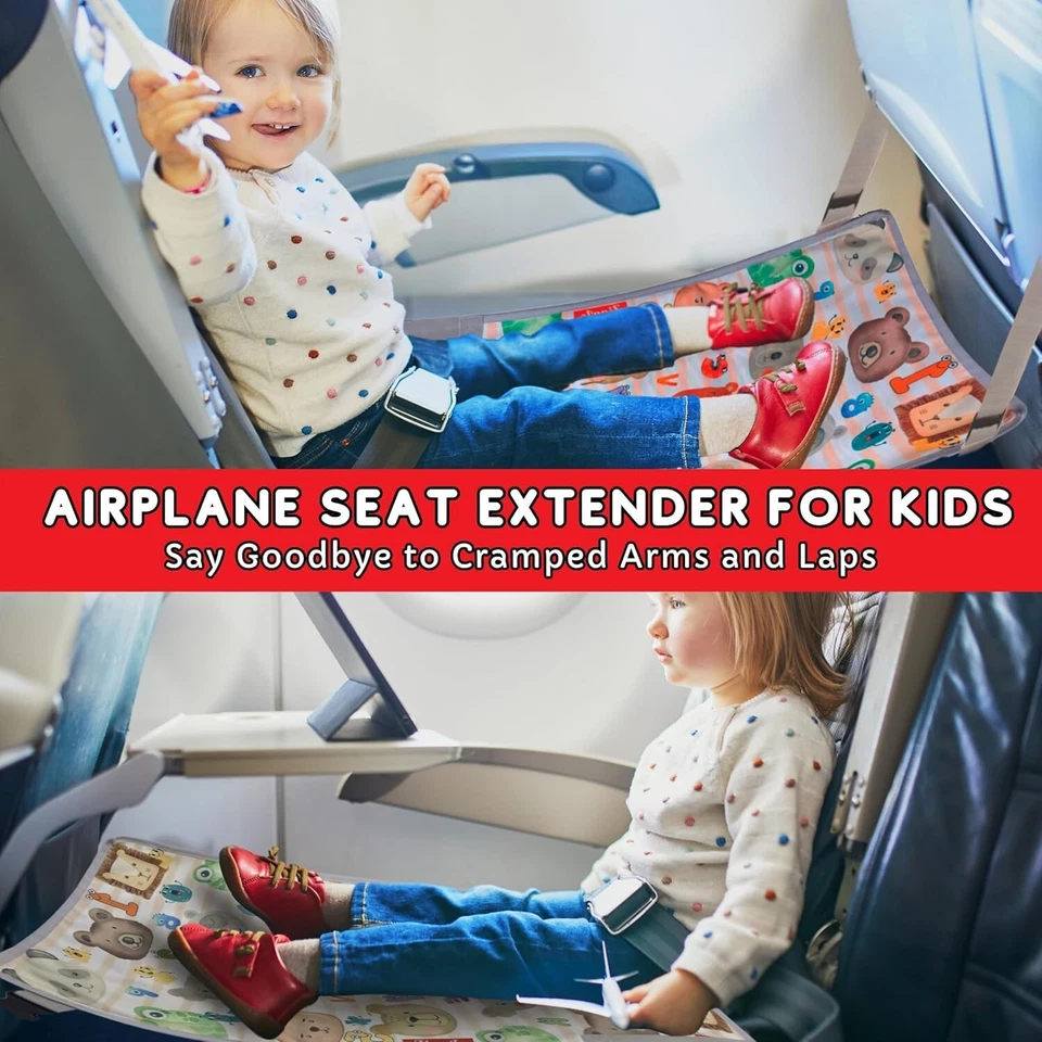 Cama de avión de viaje para niños pequeños - Cojín extensor de asiento inflable para dormir Foto 4 de 4