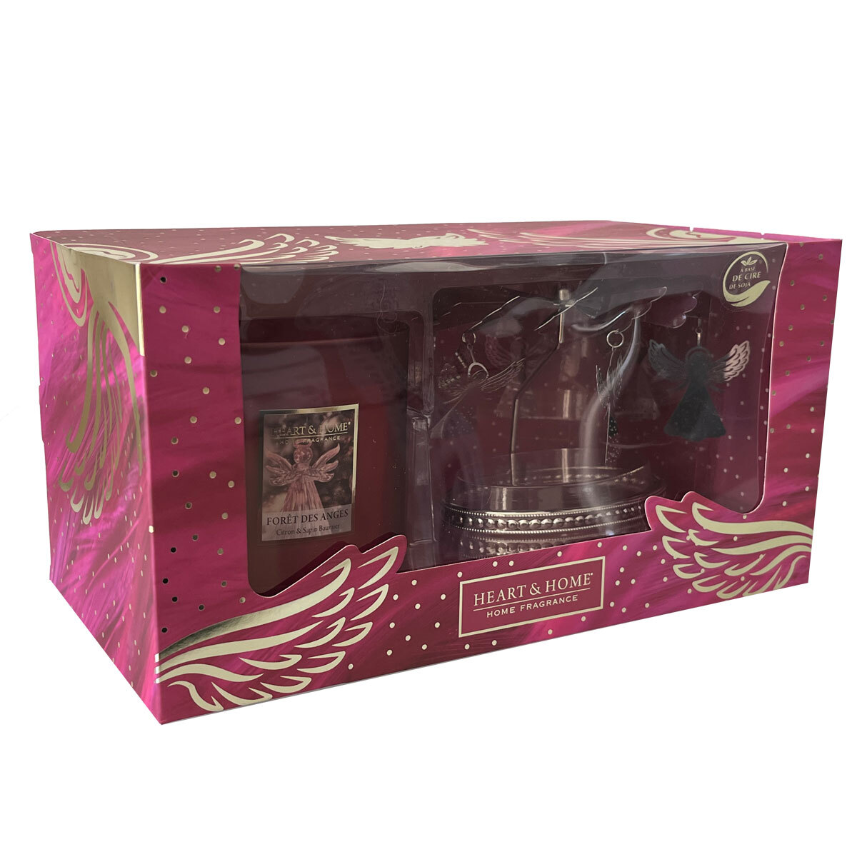 Coffret cadeau bougie parfumée Heart and Home, le carrousel rotatif idéal à offrir
