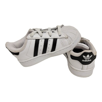 Baby Boy's Girl's ADIDAS 'Superstar' Sz 5K US White Navy Shoes