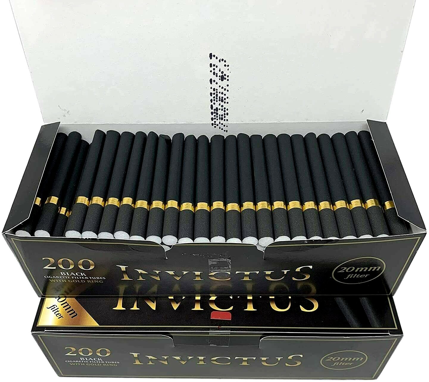 Invictus BLACK premium EMPTY Cigarette Filter Tubes 200 tubes-make