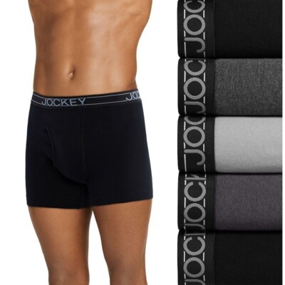 Jockey Mens Boxer Briefs 5 Pack Lightweight Everyday Casual 5'' Inseam NEW Large
