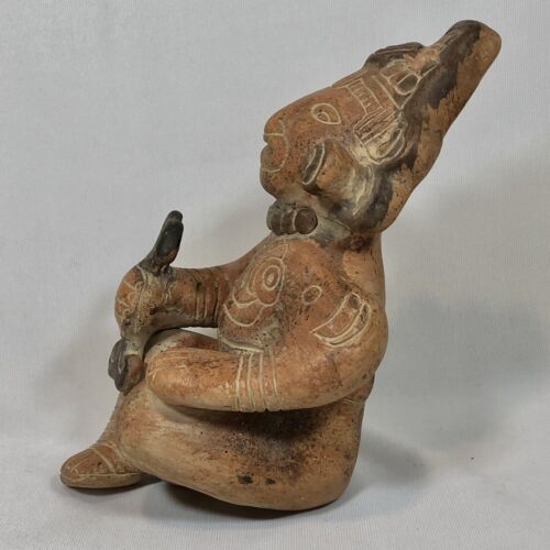 "Jaina-Stil mexikanische Figur Terrakotta Ton Maya Skulptur Keramik 9"" x 7" - Bild 4 von 12