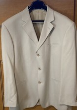 TAN HERRINGBONE JOSEPH  FEISS 100 SILK SPORT COAT sz 44R blazer / suit jacket