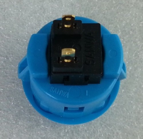 2 x pcs Japan Sanwa Blue Start Push-Buttons OBSF-24-B Video Arcade Parts - Picture 4 of 6