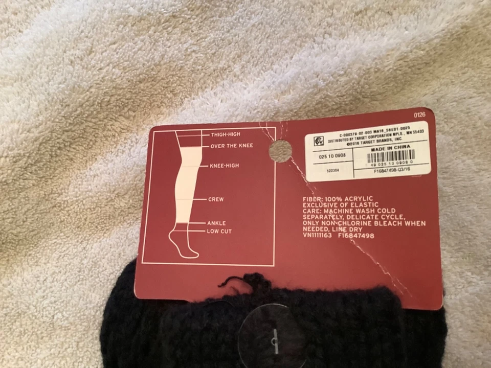 NUEVO CON ETIQUETAS Calentadores de Piernas Merona Para Mujer Talla Única Negro Tejido Abierto Sobre la Rodilla Elásticos Foto 3 de 4