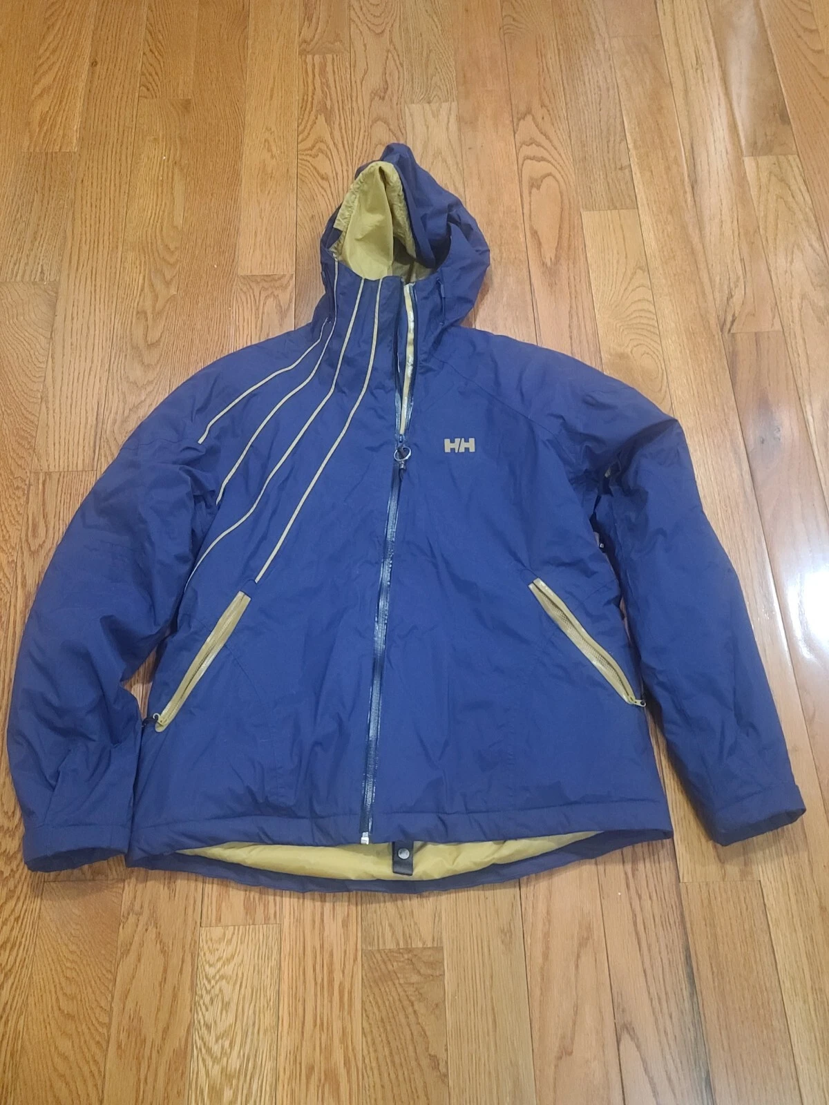 Helly Hansen Blue Ski Jacket Size Large Waterproof Insulated Hooded Mens