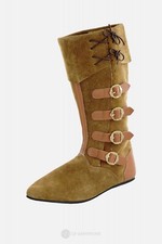 Mittelalterstiefel LARP Damen Herren Fantasy Karneval Fasching Braun