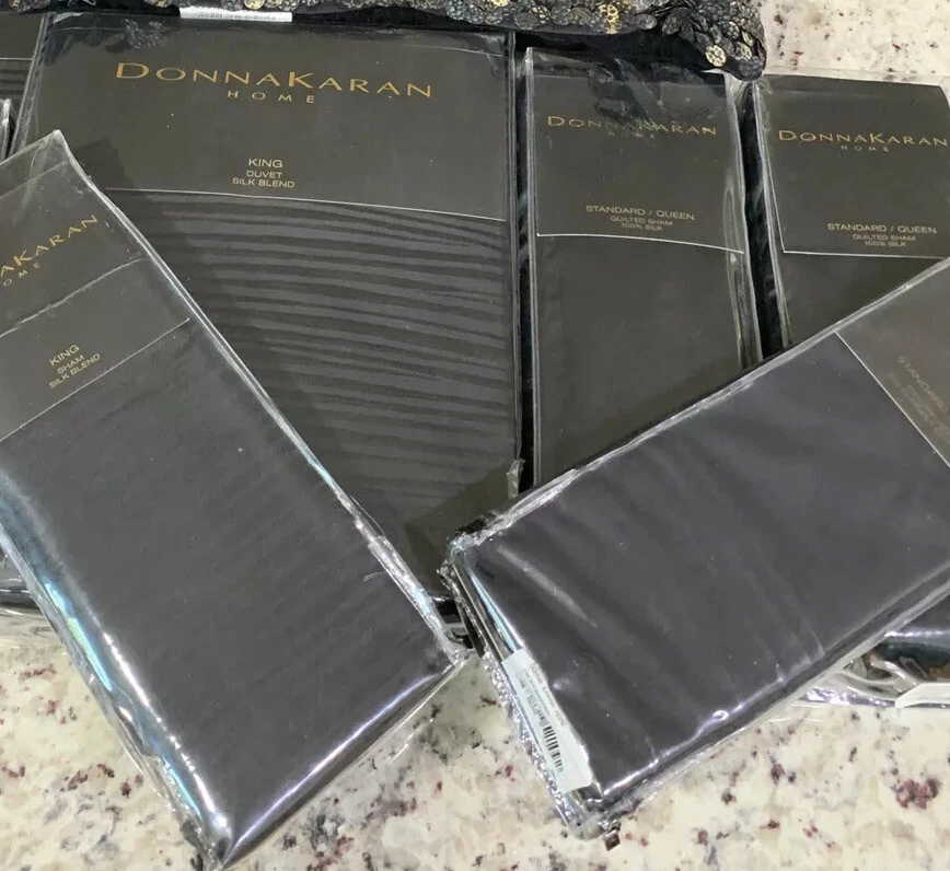Donna Karan Reflection Ebony King Duvet Cover+6Shams. New! - Image 2 of 4