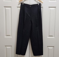 Women's Harve Benard Classic Fit High Waist 100 Wool Charcoal Black Pants 12P