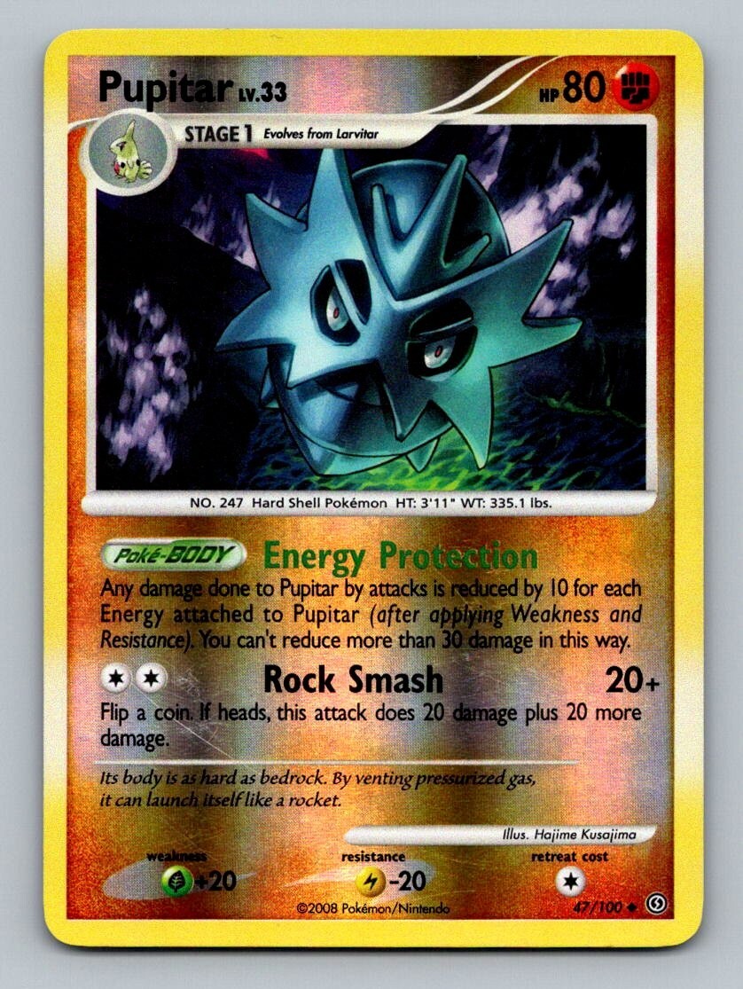 Pokémon TCG Pupitar 47/100 Stormfront Reverse Holo - Uncommon Card LP