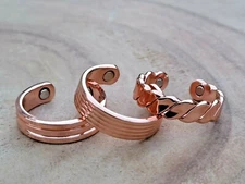 Solid Pure Copper Magnetic Ring Men Women Arthritis Adjustable Ring