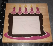 Birthday cake frame,huge,rubber stampede,40,rubber,stamp.