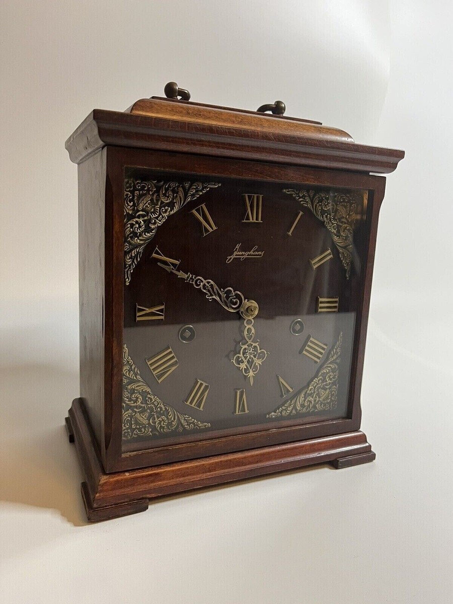 Stunning Mahogany Junghans Westminster Chiming Mantel Clock With