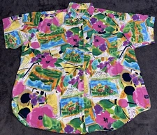 Vintage Venezia Button Up 18/20 Colorful Abstract Art To Wear Vibrant Colorful