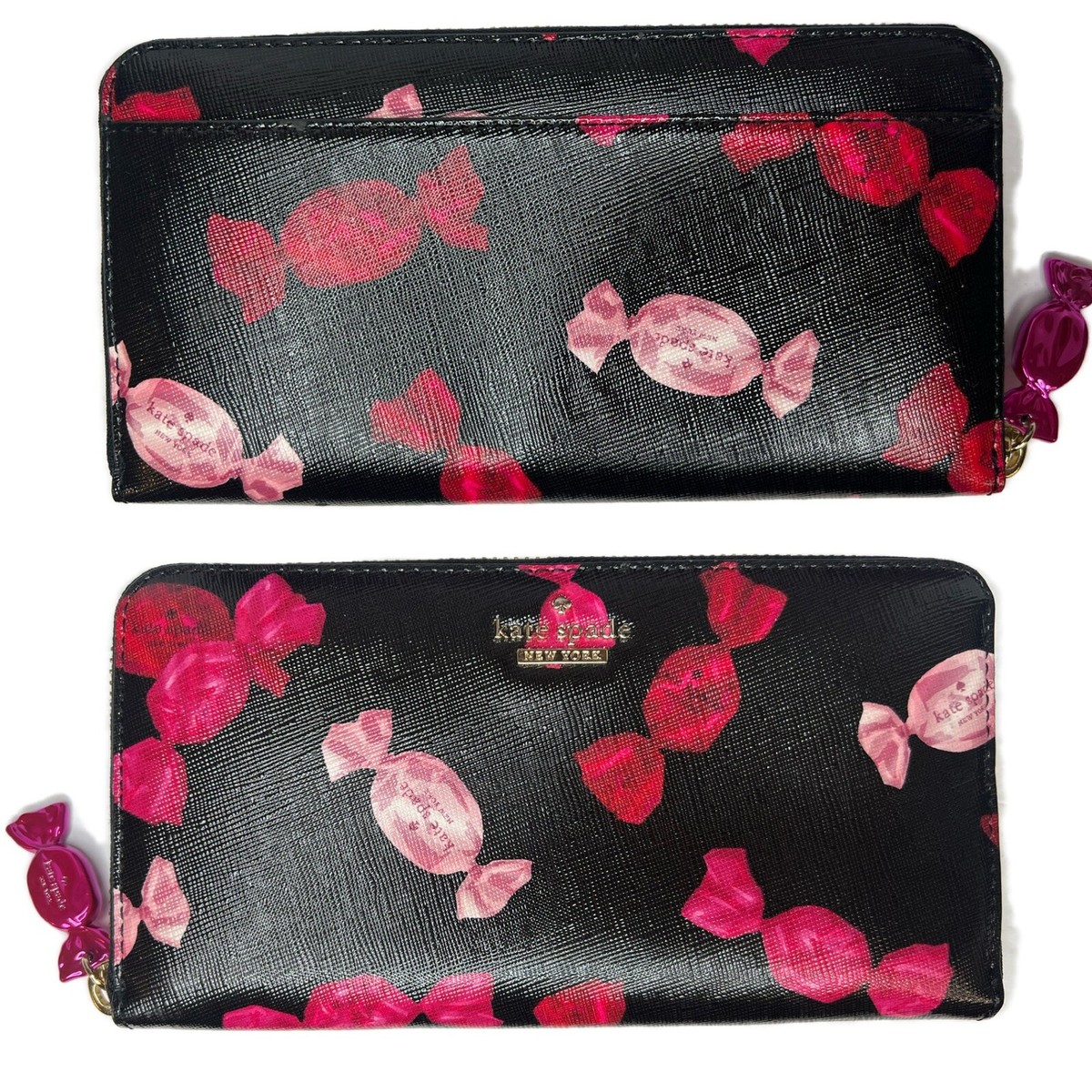 【VIP特価】Kate Spade Bon Bon Candy Print カードホルダー Kate Spade Candy Wrapper Bon Bon Tote Wallet Keychain Set