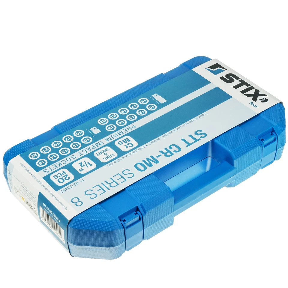 Juego de llaves de vaso de impacto 20 piezas 1/2" Cr-Mo Juego de llaves de va... - Imagen 3 de 4